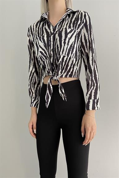 11527 QUZU ZEBRA DESENLİ GÖMLEK