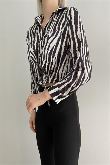 11527 QUZU ZEBRA DESENLİ GÖMLEK
