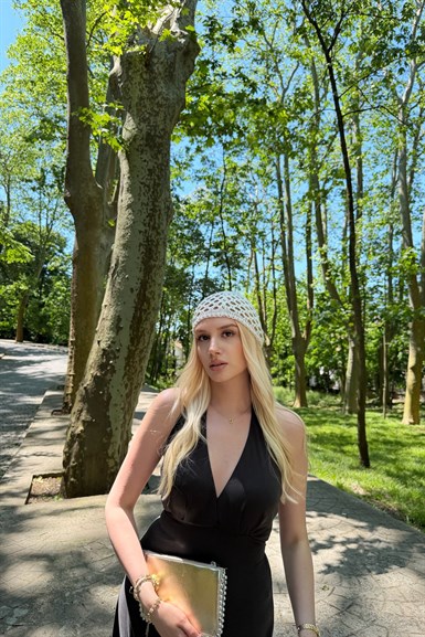 EL YAPIMI FİLE ÖRGÜ ŞAPKA BANDANA