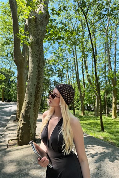 EL YAPIMI FİLE ÖRGÜ ŞAPKA BANDANA