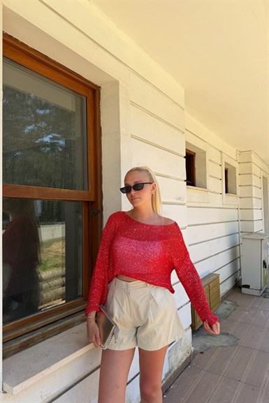 PARLAK TAŞLI BEACH CROP TOP
