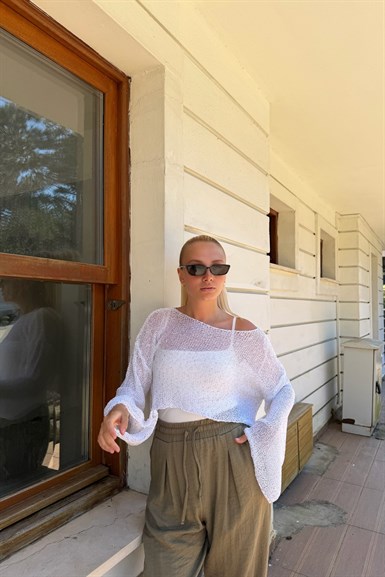 PARLAK TAŞLI BEACH CROP TOP