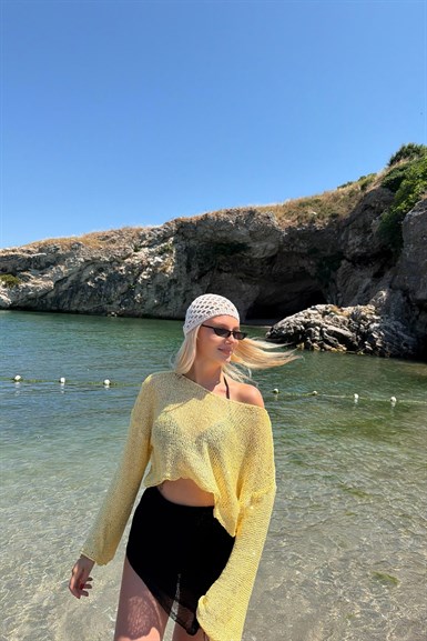 PARLAK TAŞLI BEACH CROP TOP