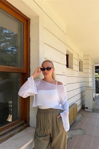 PARLAK TAŞLI BEACH CROP TOP