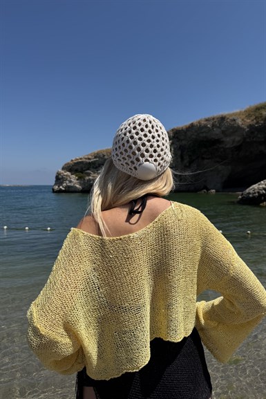 PARLAK TAŞLI BEACH CROP TOP