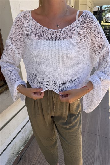 PARLAK TAŞLI BEACH CROP TOP