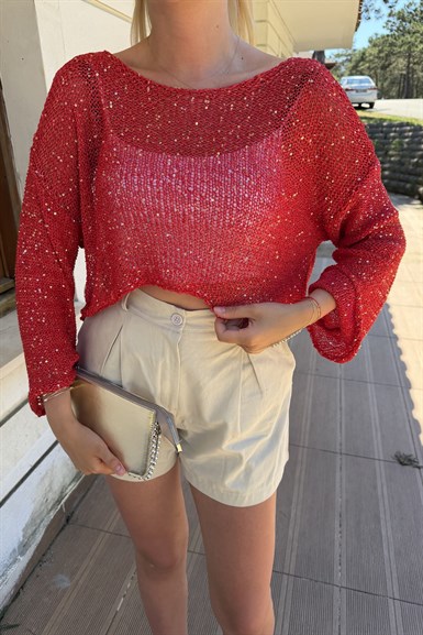PARLAK TAŞLI BEACH CROP TOP