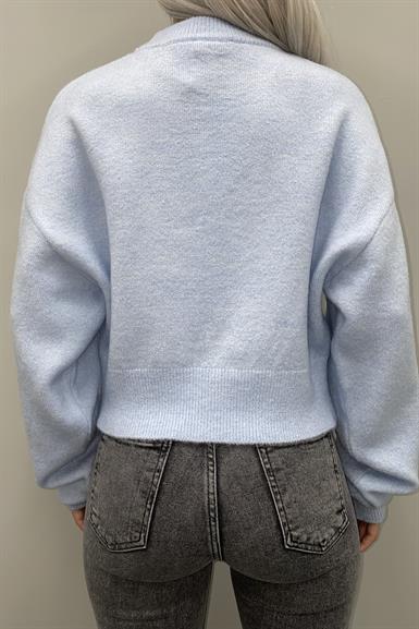 BİSİKLET YAKA CROP YUMOŞ KAZAK