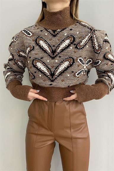 DESENLİ CROP KAZAK