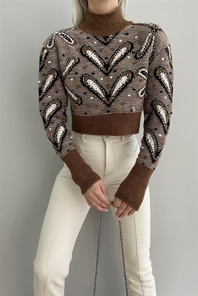 DESENLİ CROP KAZAK