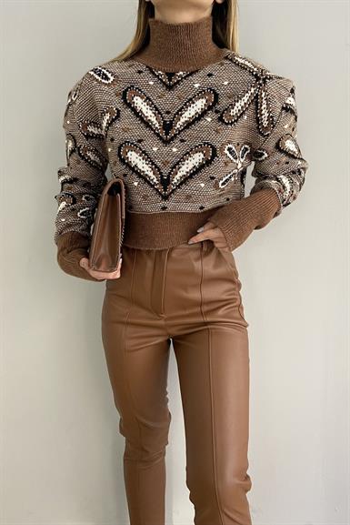 DESENLİ CROP KAZAK