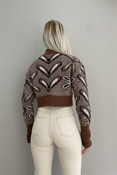 DESENLİ CROP KAZAK