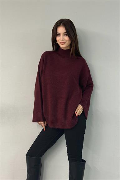DİK YAKA OVERSIZE TRIKO KAZAK