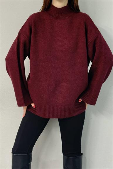 DİK YAKA OVERSIZE TRIKO KAZAK