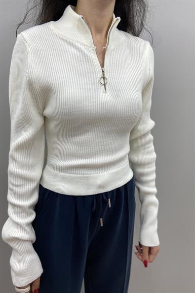 FITİLLİ FERMUARLI CROP TRIKO