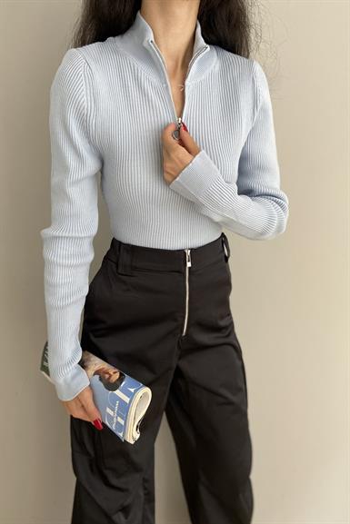 FITİLLİ FERMUARLI CROP TRIKO