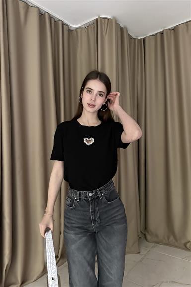KALP DETAYLI TRIKO BLUZ