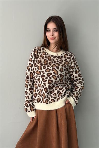 LEOPAR DESEN TRIKO KAZAK