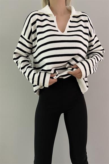 POLO YAKA ÇİZGİLİ TRIKO