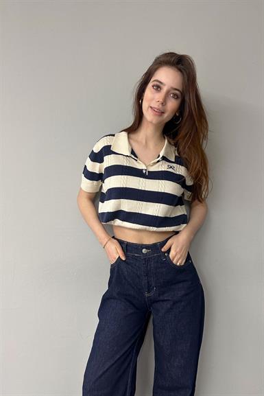 POLO YAKA ÇİZGİLİ TRIKO