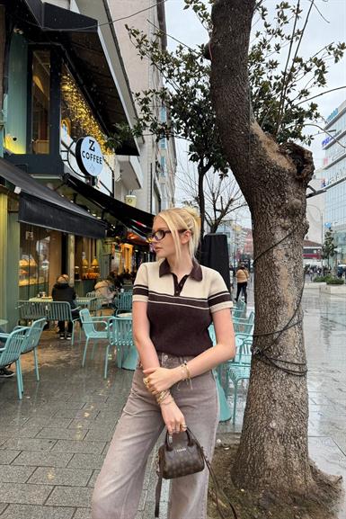 POLO YAKA KISA KOL ÇİFT RENK TRIKO