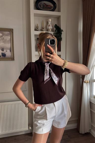 POLO YAKA KISA KOLLU FULARLI TRIKO
