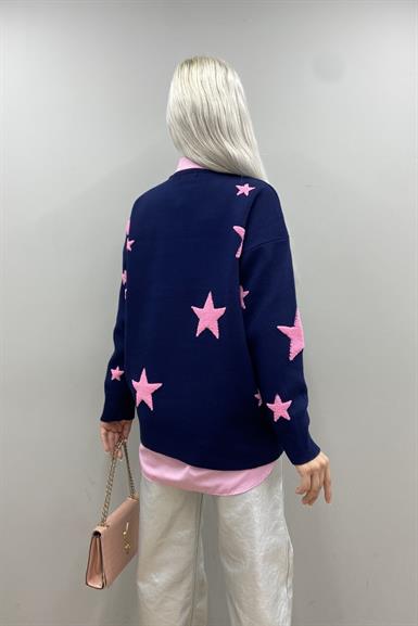 YILDIZ DESEN OVERSIZE TRIKO KAZAK