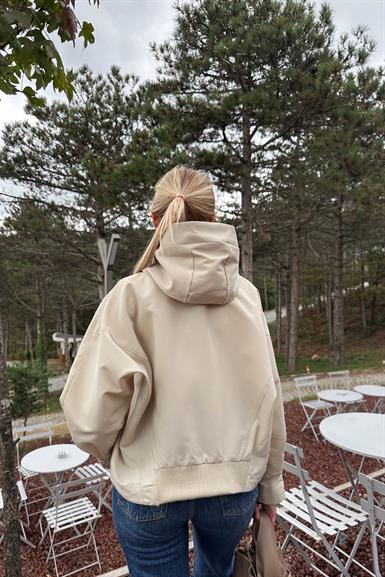 BEL RİBANALI KAĞŞONLU FERMUARLI BOMBER MONT