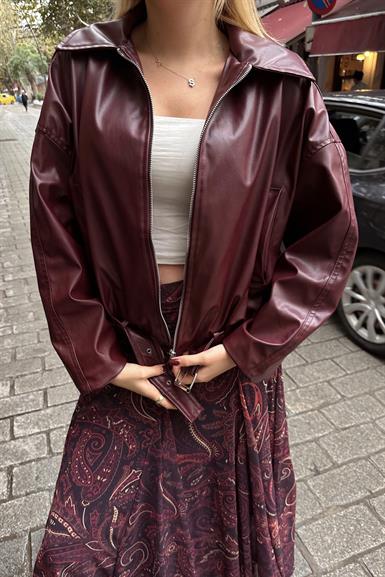 BOMBER DERİ CEKET