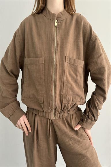 HAKİM YAKA FERMUARLI BOMBER CEKET