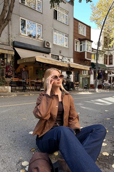 KADİFE YAKA DETAYLI CEKET