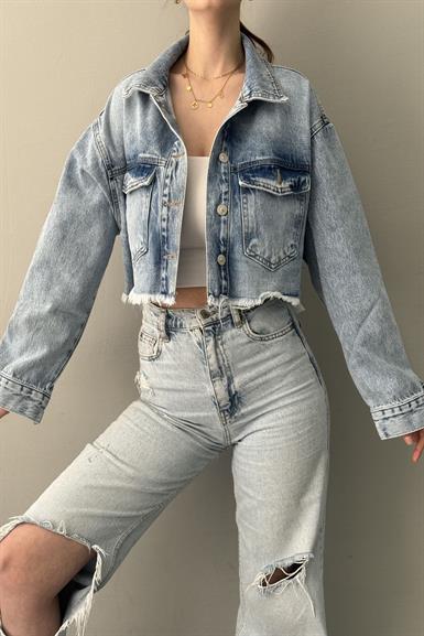 KEMERSİZ CROP KOT CEKET