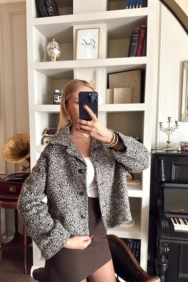 LEOPAR DESEN KAŞE CEKET
