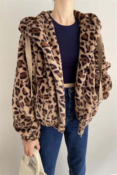 LEOPAR DESEN PELÜŞ KABAN