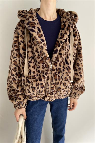 LEOPAR DESEN PELÜŞ KABAN