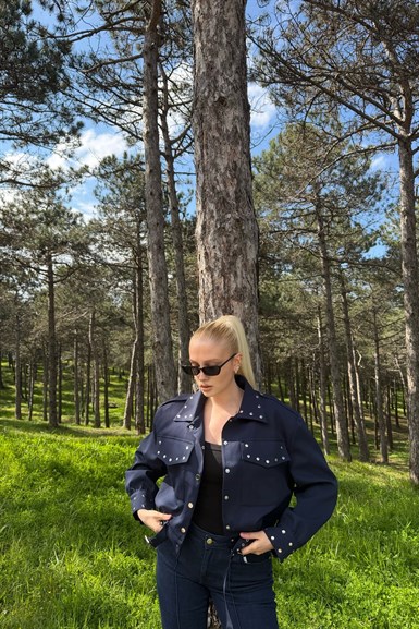 ZIMBA DETAYLI CROP CEKET