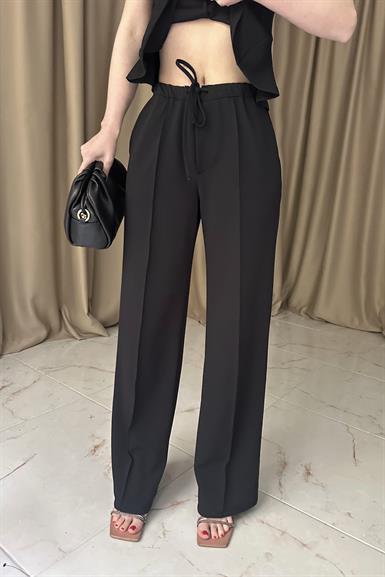 BAĞCIKLI ÖRME CREP PANTOLON