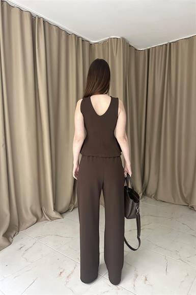 BAĞCIKLI ÖRME CREP PANTOLON
