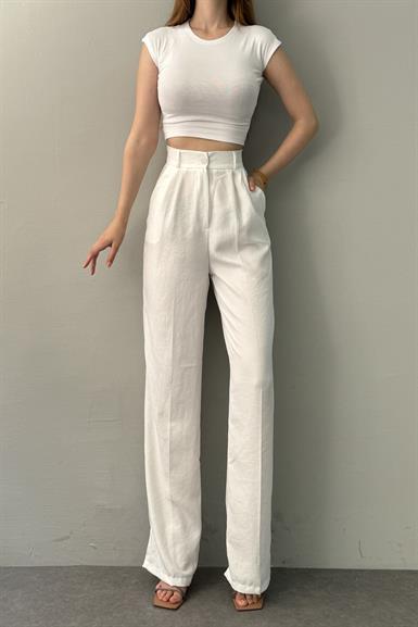 BEL ARKA LASTİK DETAYLI PANTOLON