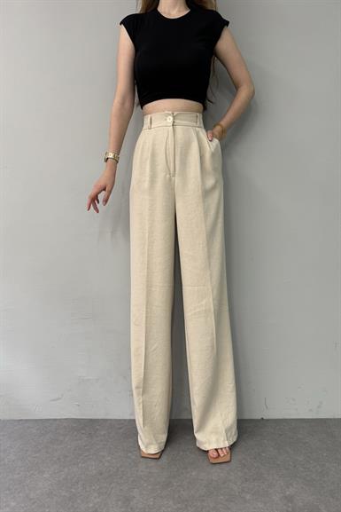 BEL ARKA LASTİK DETAYLI PANTOLON
