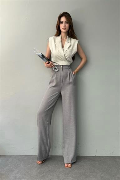 BEL ARKA LASTİK DETAYLI PANTOLON