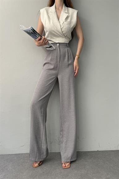 BEL ARKA LASTİK DETAYLI PANTOLON
