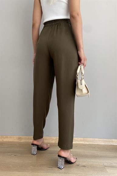 BEL LASTİK DETAY TENSEL PANTOLON