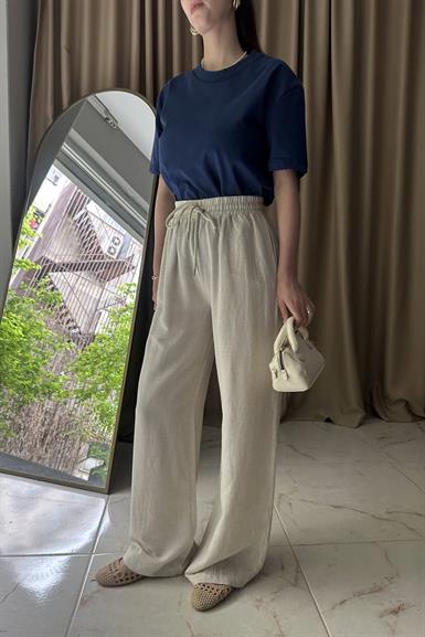 BEL LASTİK DETAYLI PANTOLON