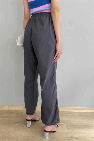 BEL LASTİKLİ BOL PAÇA KETEN PANTOLON