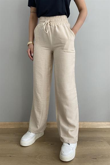 BEL LASTİKLİ BOL PAÇA PANTOLON