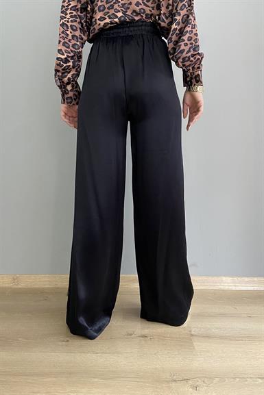 BEL LASTİKLİ BOL PAÇA SATEN PANTOLON