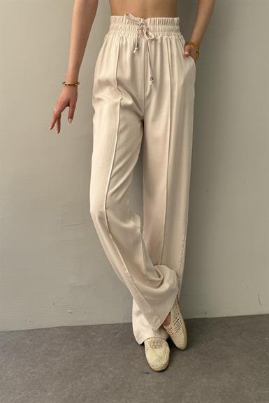 BEL LASTİKLİ ÇİMALI TENCEL PANTOLON