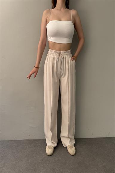 BEL LASTİKLİ ÇİMALI TENCEL PANTOLON