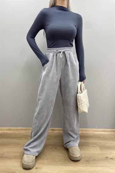 BEL LASTİKLİ KADİFE PANTOLON